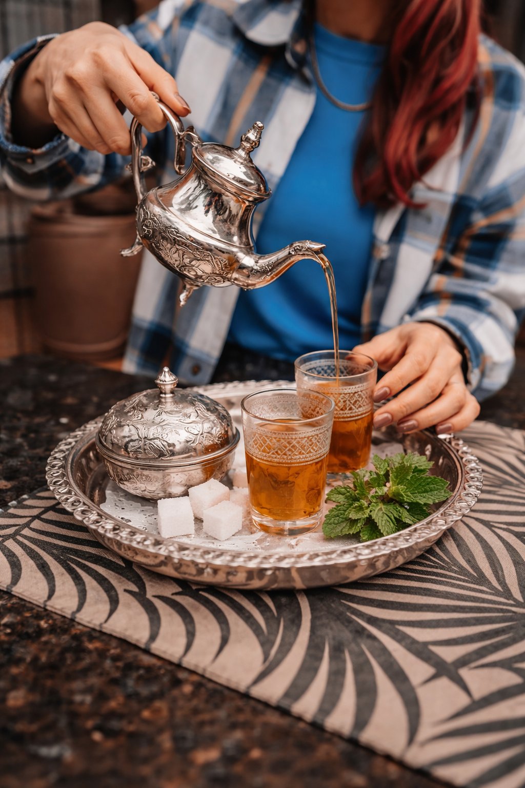 Traditional Moroccan tea ceremony